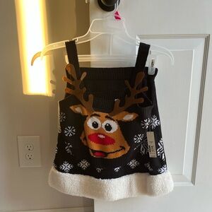 No Boundaries Black Reindeer Knit Top and Skirt